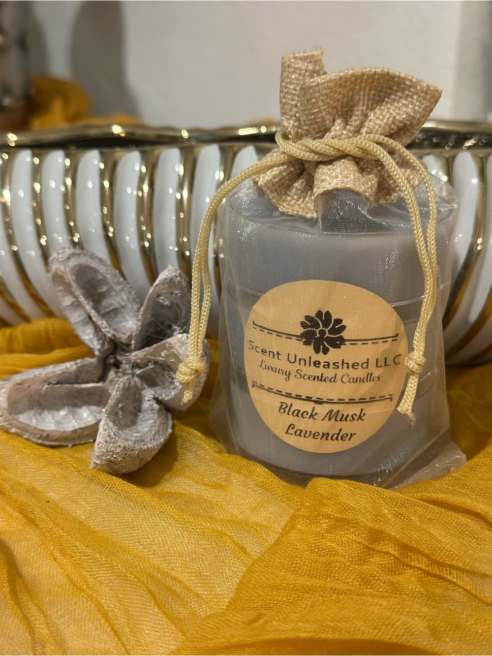 **BLACK MUSK LAVENDER PREMIUM, SCENT UNLEASHED LLC LUXURY SCENTED CANDLES,!